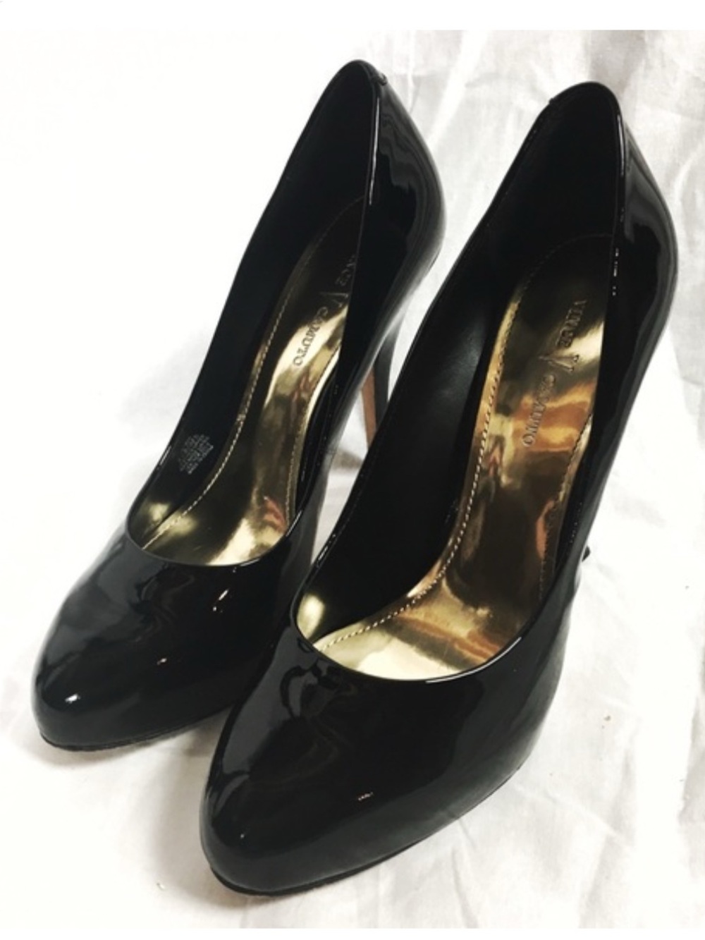 Vince Camuto Black Patent Leather Stiletto Pumps